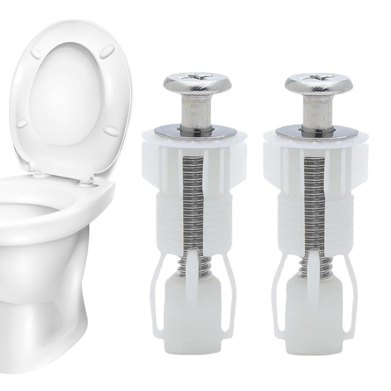 Heavy Duty Toilet Seat Screws and Nuts Set 1 Pair Fix Loose Top Fastener - Image 2