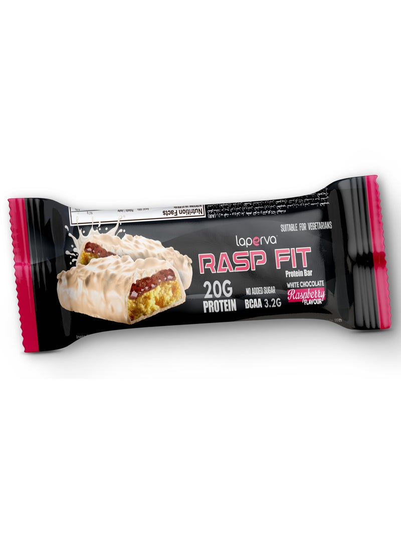 Laperva Rasp Fit Protein Bar- Meal Replacement Bar with 20g Protein -No Added Sugar - White Chocolate with Raspberry-1 Bar