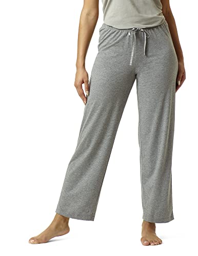 HUE Women's SleepWell Basic Printed Knit Performance Sleep Pajama Pant, Made with Temperature Regulating Technology, Medium Grey Heather-Solid, X-Large - Image 1