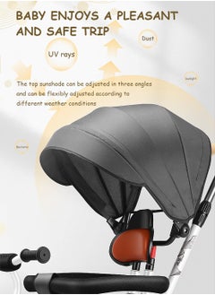 MaBaby 4-in-1 Tricycle for Kids,  Kids Bicycle with Adjustable Push Handle and folding 2-Way Trikes Swivel Seat, for 1-6 Years Boys and Girls (Red)  - Image 2