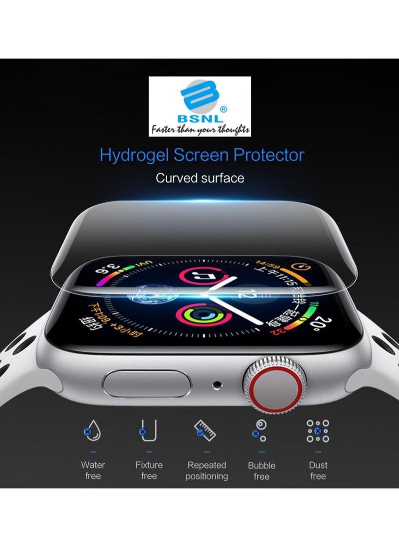 BSNL - 3-Pieces Full Screen Coverage Hydrogel Soft Film Screen Protector for Apple Watch Series 7 45mm - Image 1