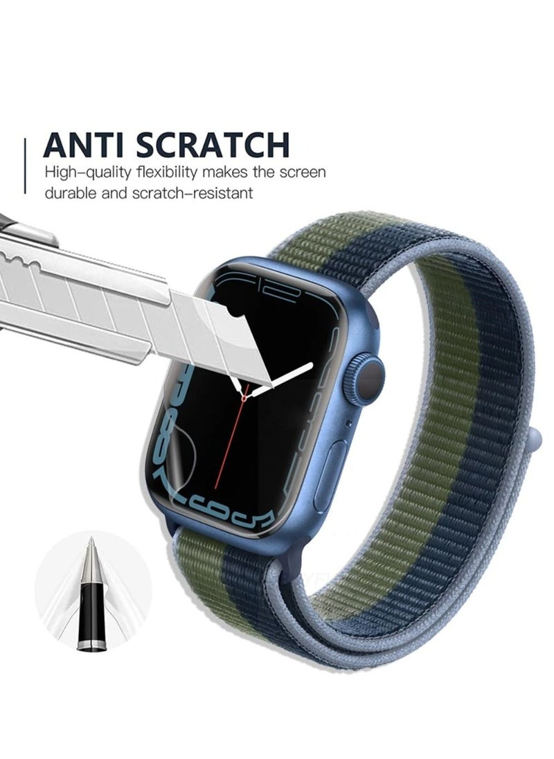 BSNL - 3-Pieces Full Screen Coverage Hydrogel Soft Film Screen Protector for Apple Watch Series 7 45mm - Image 1