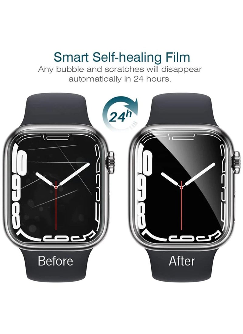 BSNL - 3-Pieces Full Screen Coverage Hydrogel Soft Film Screen Protector for Apple Watch Series 7 45mm - Image 1