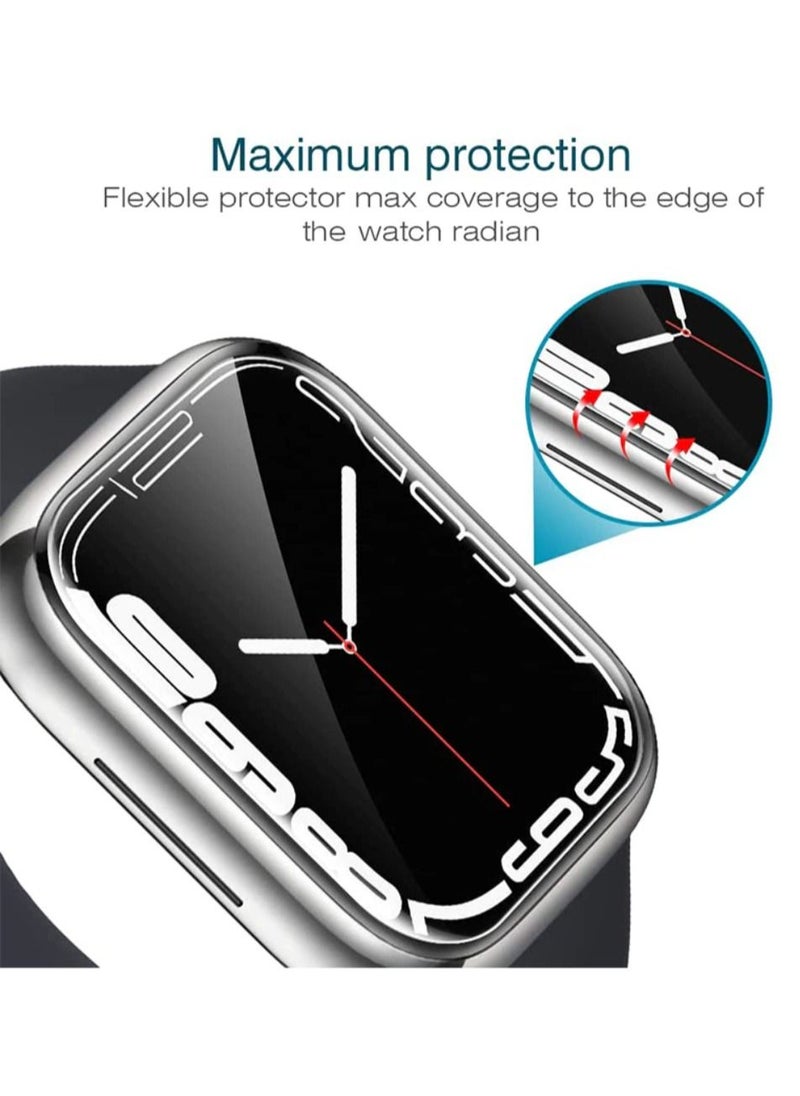BSNL - 3-Pieces Full Screen Coverage Hydrogel Soft Film Screen Protector for Apple Watch Series 7 45mm - Image 1