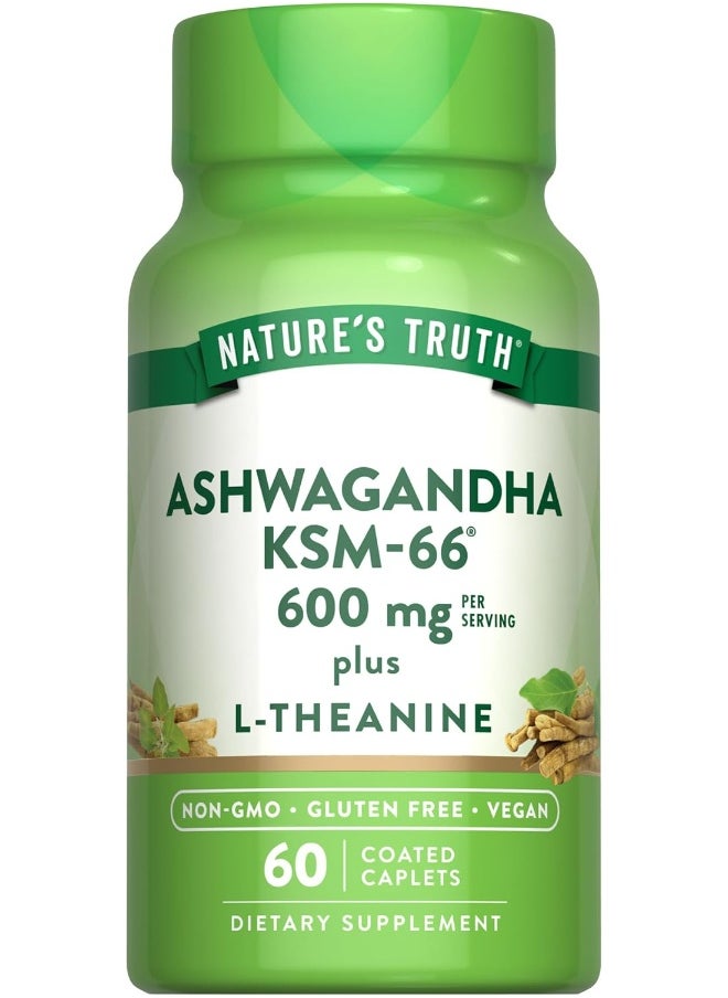 Nature's Truth Nature's Truth KSM-66 Ashwagandha | 60 Capsules | with L-Theanine | Non-GMO & Gluten Free Supplement  - Image 1