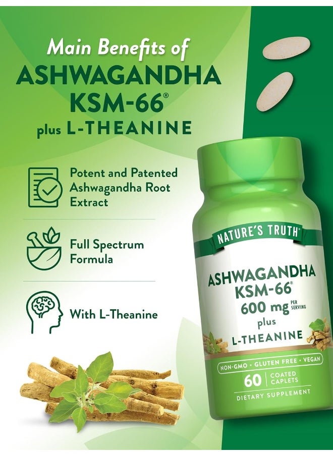 Nature's Truth Nature's Truth KSM-66 Ashwagandha | 60 Capsules | with L-Theanine | Non-GMO & Gluten Free Supplement  - Image 5