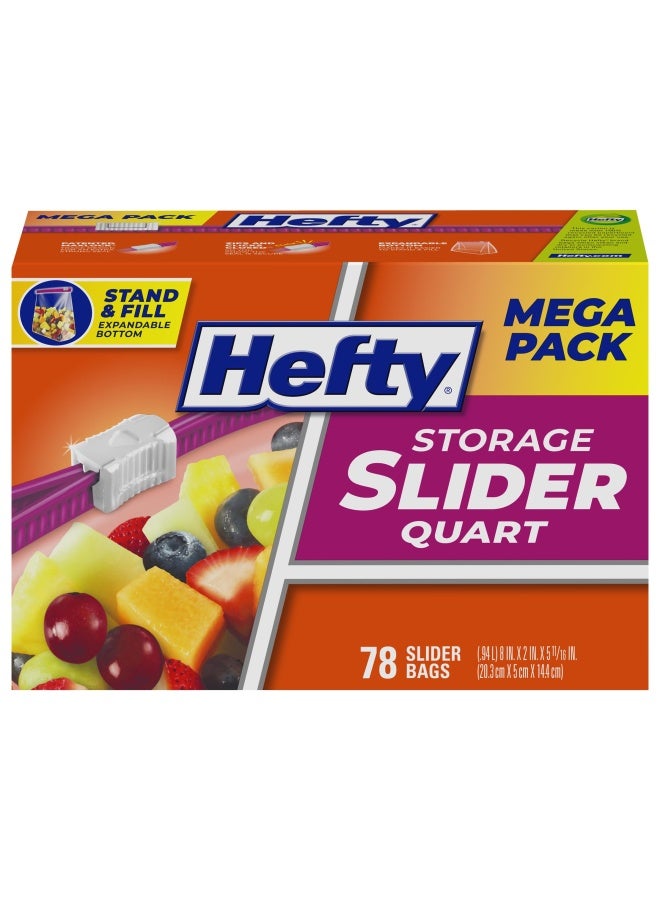 Hefty Slider Storage Bags Quart Size 78 Count - Image 1