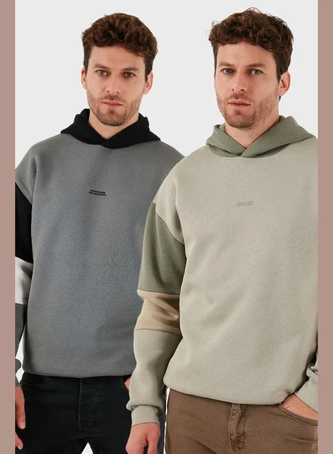 Buratti Cotton Relaxed Fit Hooded Furry Inside Soft Raised 2-Pack Sweat Men's SWEAT 5905299S2