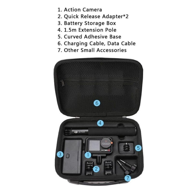 GetZget® Bkano Carrying Case for DJI Osmo Action 5 Pro, 4 & 3 Camera & Accessories Hard Bag Fits Adventure Combo Set (Black) - Image 5