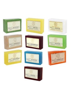 Khadi Natural S Ayurvedic Handmade Bathing Soap Bar Combo Natural Soap Set 125 G (Pack Of 10) With Free Loofah  - Image 1