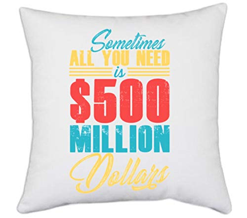 UDNAG White Polyester 'Dollar | Sometimes' Pillow Cover [16 Inch X 16 Inch] - Image 5