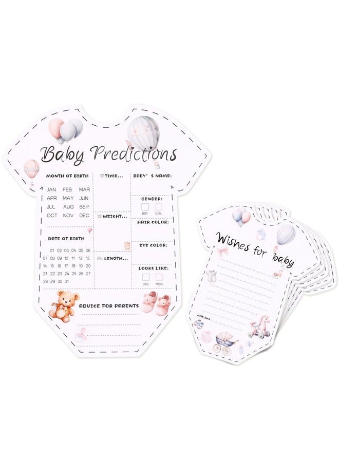 CCINEE 50pcs Baby Shower Prediction Cards, Gender Reveal Games Wishes and Advice Cards Sign for Boys And Girls New Parents Baby Shower Party Favor Activity for Guests - Image 1