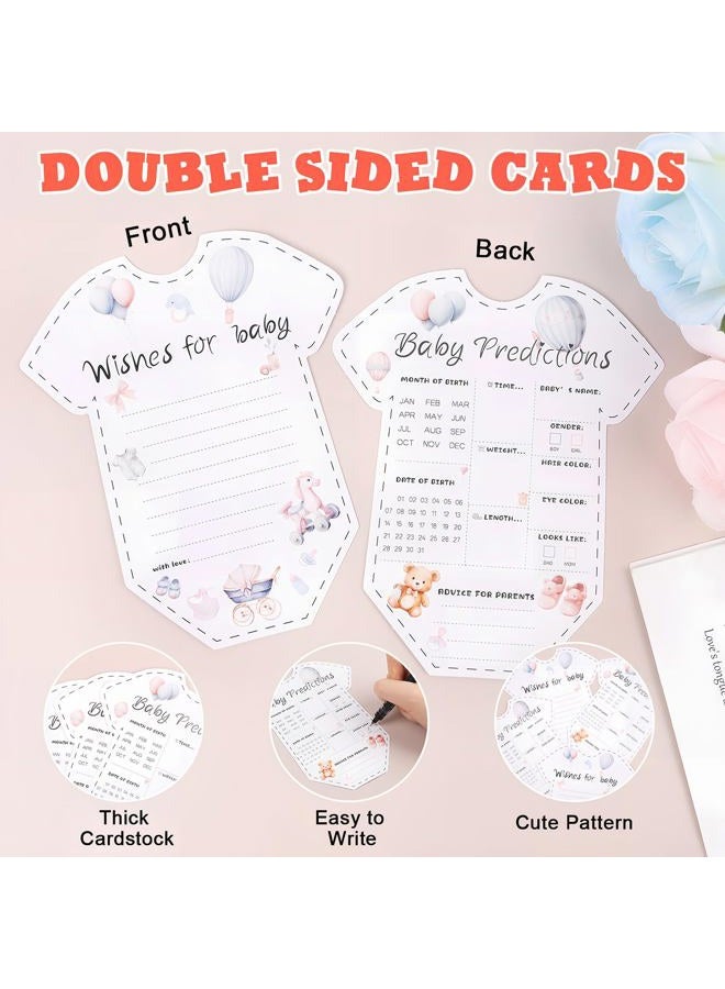 CCINEE 50pcs Baby Shower Prediction Cards, Gender Reveal Games Wishes and Advice Cards Sign for Boys And Girls New Parents Baby Shower Party Favor Activity for Guests - Image 3
