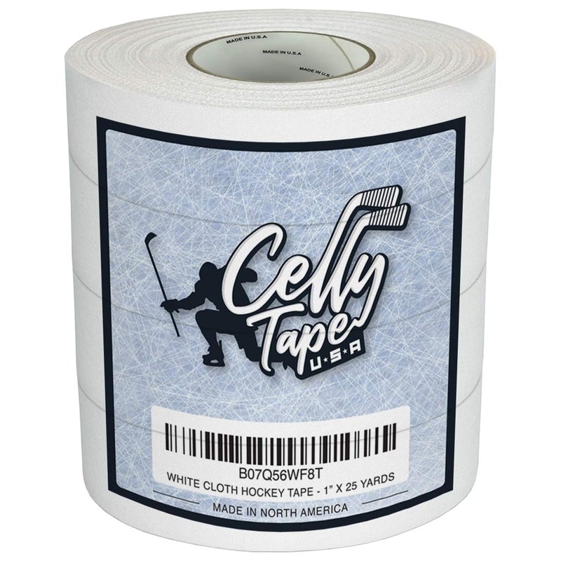 CellyTape Hockey Stick Tape 4-Pack, Strong Adhesive for Ice and Roller Hockey Sticks, Baseball bat Tape, Lacrosse Sports Handle. Easy Tearing pro Tape Made in USA (White) - Image 2