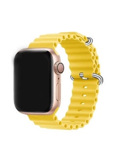 Apple Watch Ocean Band 49mm 45mm 44mm 42mm Soft Silicone Loop Strap for iWatch Series Ultra/8/7/SE/6/5/4/3/2/1 Yellow