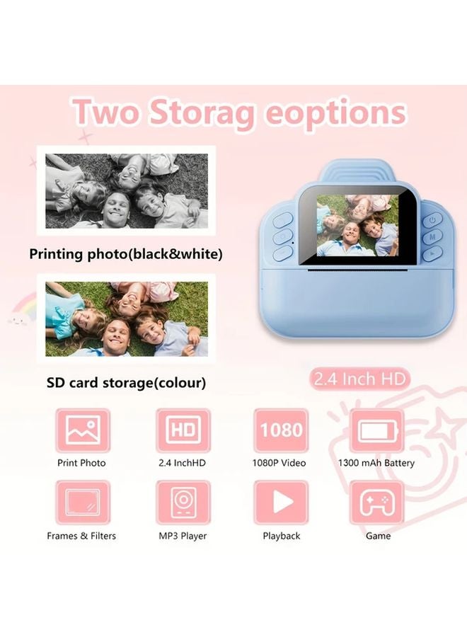 Pink Portable Instant Photo Printer With 720P Camera For Outdoor Learning Holiday Gifts - Image 4