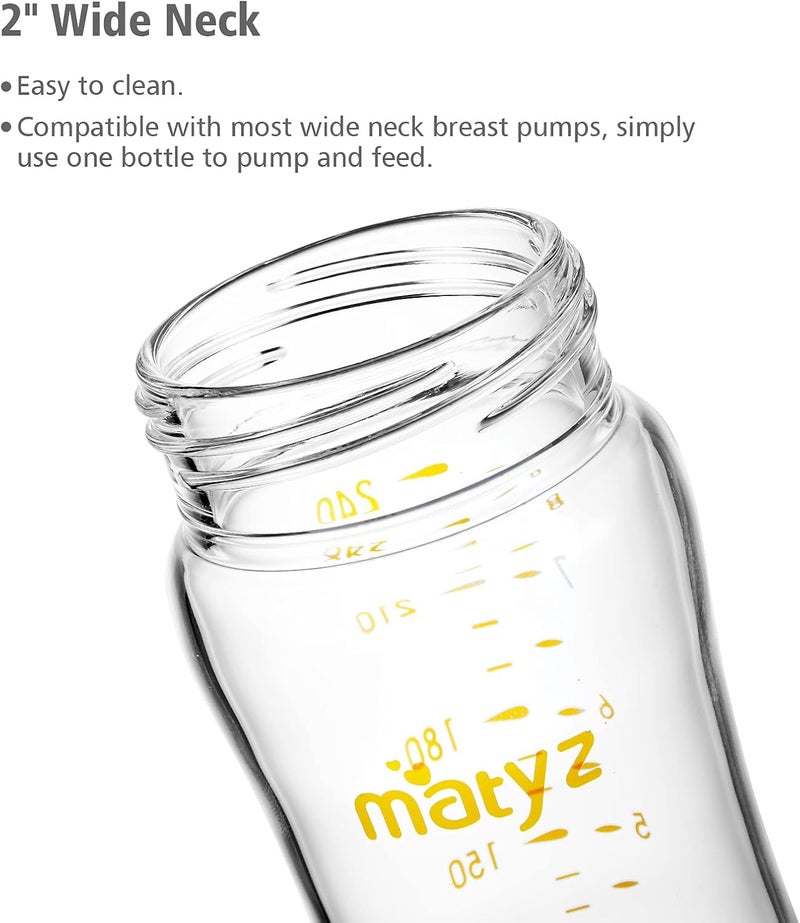 Matyz Glass Breastmilk Baby Feeding Bottle - Image 5