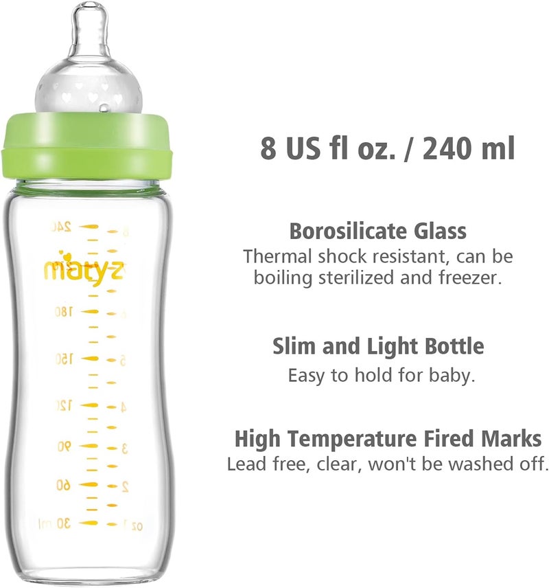 Matyz Glass Breastmilk Baby Feeding Bottle - Image 3