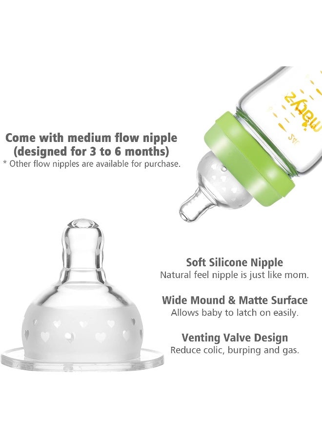 Matyz Glass Breastmilk Baby Feeding Bottle - Image 4