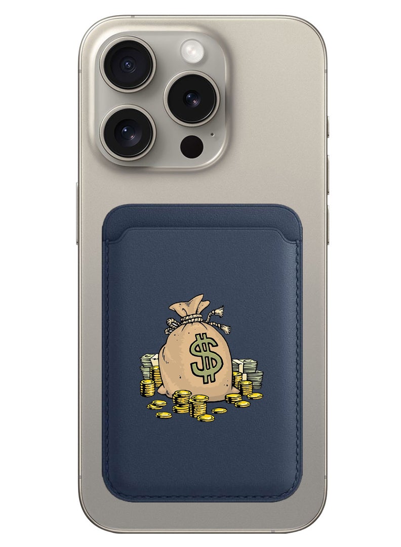 Theodor Magnetic Wallet, Compatible with MagSafe Wallet, for iPhone Wallet, for iPhone 16/15/14/13/12 Series, Not for iPhone 13/12 mini, 3 Card Holder, Vegan Leather, Navy - do-not-touch - Image 1