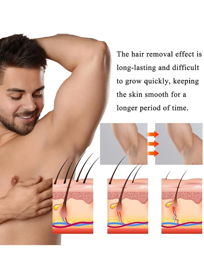 East Moon Hair removal cream for Men, Face and Body Beard Hair Removal Cream, Effective and Painless Depilatory Cream, Use on Chest, Back, Arm, Leg and Underarm 50g  - Image 3