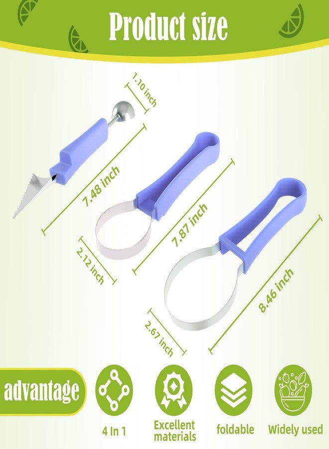 Suuker Melon Baller Scoop Set,4 In 1 fruit cutters shapes, watermelon scooper fruit scooper and baller, fruit carving tools - Image 5