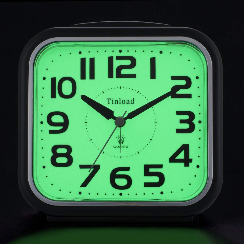 55 Extra Large Analog Alarm Clock Silent Non Ticking Gentle Wake Beep Sounds Increasing Volume Battery Operated Snooze and Manual Light Easy SetWhite Best for Elder