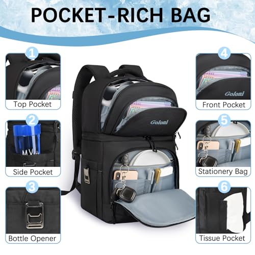 Goloni 40L Insulated Cooler Backpack Leakproof Lightweight SoftSided Cooler with Cooler Compartment Waterproof Lunch Backpack for Men Women Ideal for Camping Picnic BeachOutdoor Adventures - Image 3