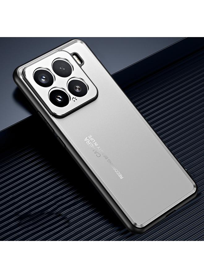 جراب معدني غير لامع لهاتف Xiaomi 15 (فضي)
