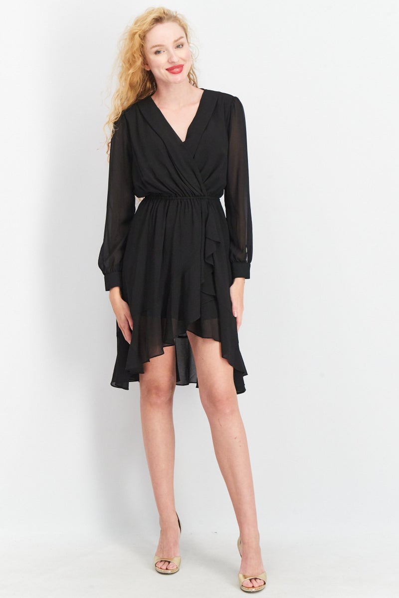 TWINSET Women Plain Midi Casual Dress, Black  - Image 4