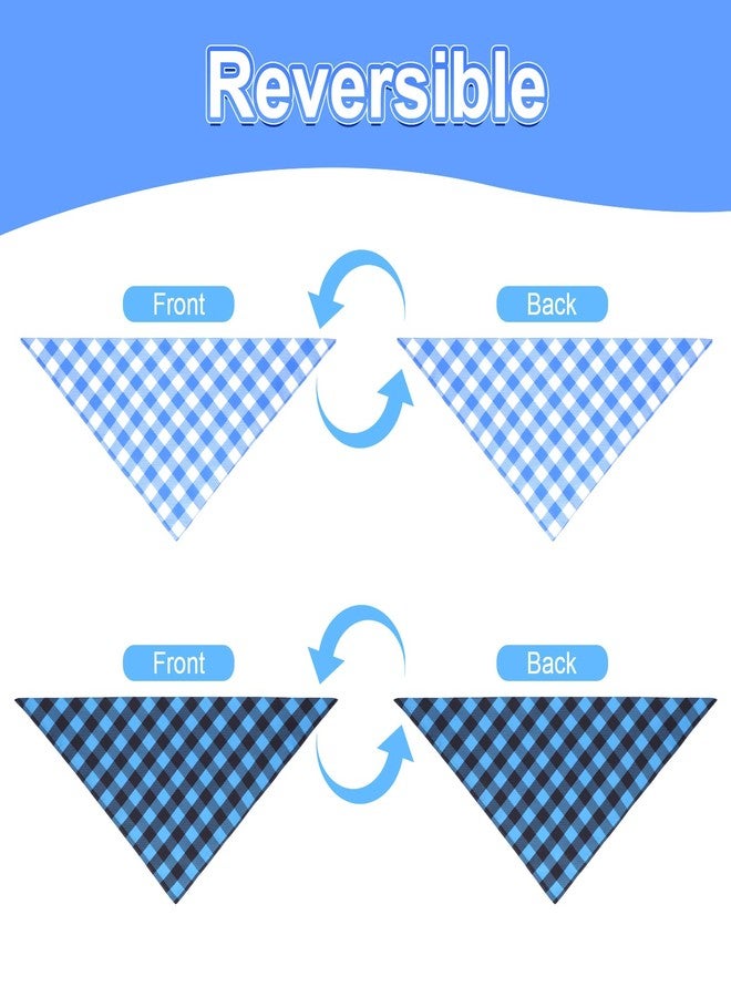 Agroon Dog Bandanas Boy Large 2PCS, Summer Spring Blue Scarf, Durable Triangle Reversible Bibs Handkerchief for Puppy Pet - Image 5