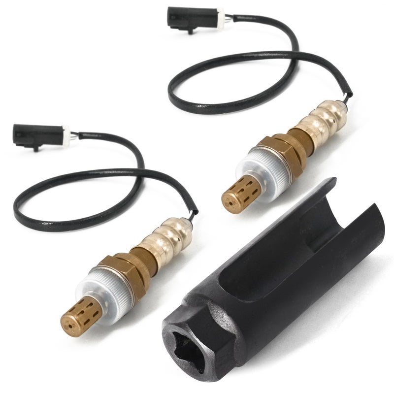 Oxygen Sensor with Socket O2 Sensor Upstream Downstream 2PCS Fit for F150 F250 F350 E150 E250 E350 Ranger Expedition Explorer Escape Tribute Lincoln Mercury Nissan Replace 15717 15716 15664