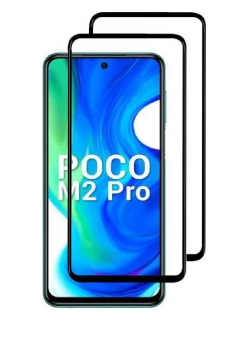 2 Pieces Tempered Glass Screen Protector 5D Designed For Xiaomi Poco M2 Pro Full Glue Edge to Edge Full Screen Coverage And Bubble Free