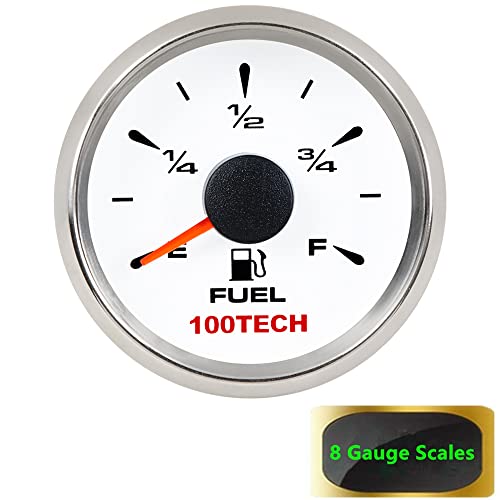 100TECH Marine Fuel Gauge Boat Gauge Fuel Gauge Aftermarket Fuel Level Gauge Marine Automotive Replacement Gauge 240-33ohm 0-190ohm 240-30ohm 0-180ohm 10-180ohm Motocycle Car Truck Vehicle White - Image 5