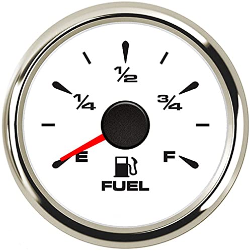 100TECH Marine Fuel Gauge Boat Gauge Fuel Gauge Aftermarket Fuel Level Gauge Marine Automotive Replacement Gauge 240-33ohm 0-190ohm 240-30ohm 0-180ohm 10-180ohm Motocycle Car Truck Vehicle White - Image 1