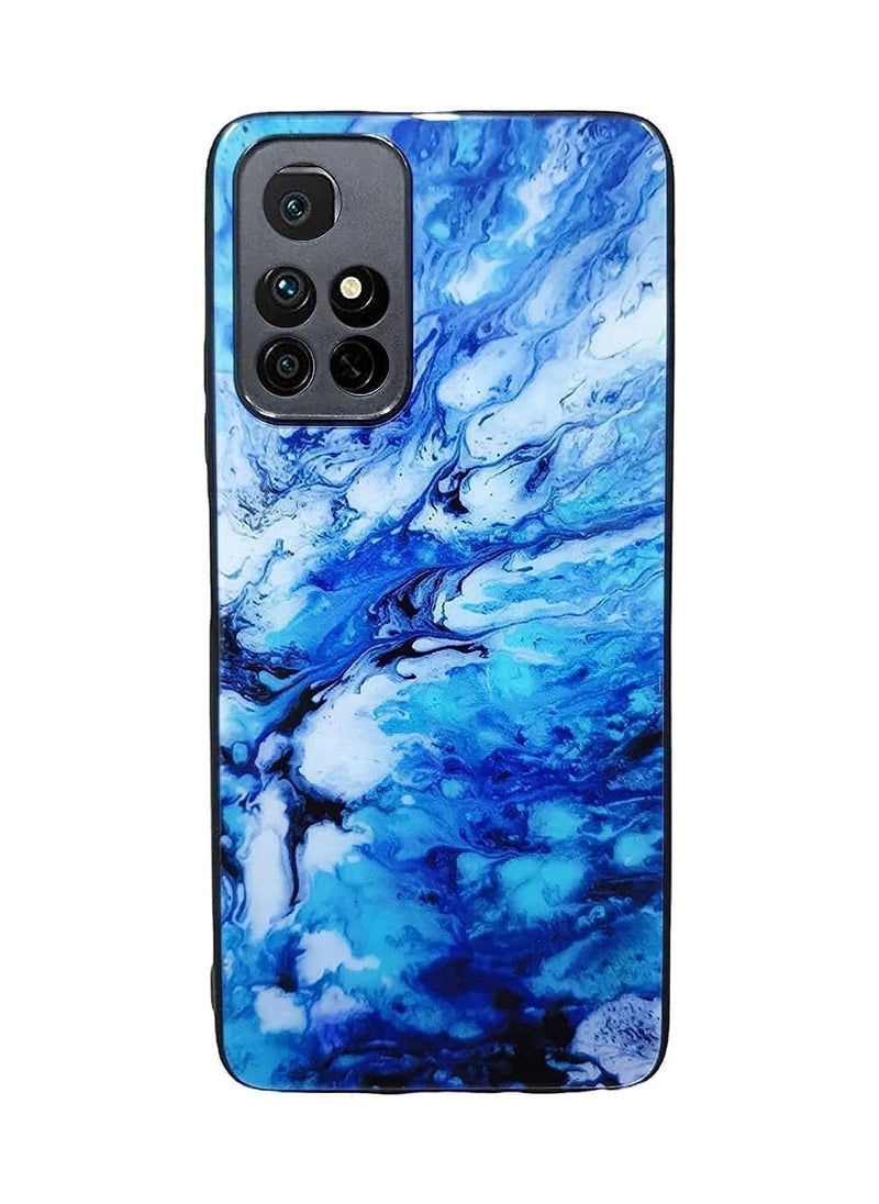 Generic - Tempered Glass Scratch Resistant Back Case For Xiaomi Redmi Note 11 Edge Bumper Shock Resistant Protective Case Cover (Blue) - Image 1