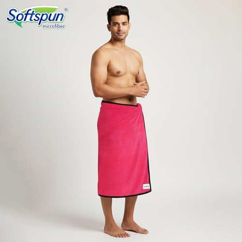 SOFTSPUN Microfiber Bath Towel 1 pc Pink! Ultra Absorbent Super Soft & Comfortable Quick Drying for Men & Women Daily Use Extra Large Size Unisex. - Image 4