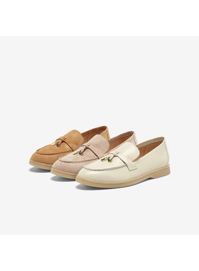 Basto Autumn 24 Offline Synchronized Commuter Loafers Chunky Heel Women's Shoes A4821ca4, Light Apricot Color, Size 38 - Image 5