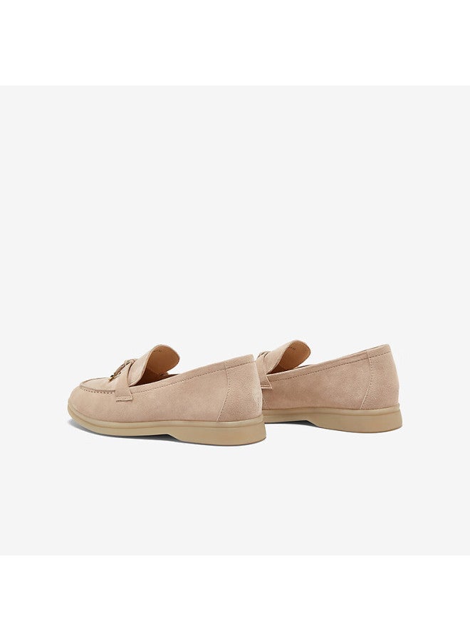 Basto Autumn 24 Offline Synchronized Commuter Loafers Chunky Heel Women's Shoes A4821ca4, Light Apricot Color, Size 38 - Image 3