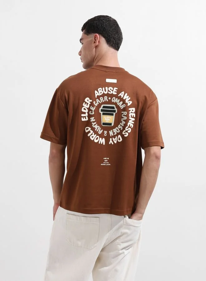 شركة المرآب الهندية Men Relaxed Fit Embroidered Crew Neck Half Sleeves T-Shirt