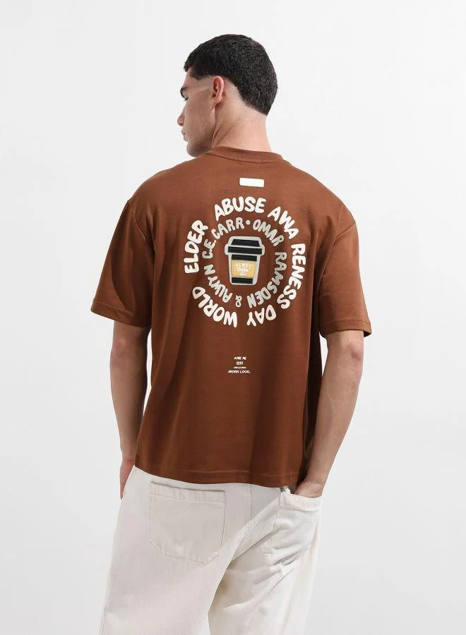 شركة المرآب الهندية Men Relaxed Fit Embroidered Crew Neck Half Sleeves T-Shirt