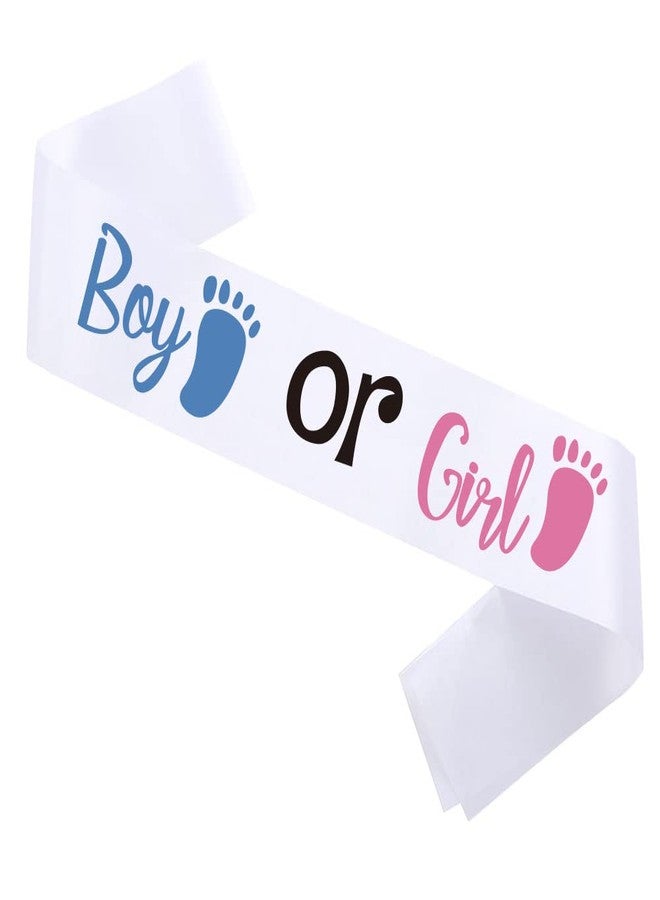 GDTO8820 White sash, Boy or Gril sash, Gender reveal sash for mom and dad, mommy to be, daddy to be sashes, sashes for baby shower, mom to be sash, baby show sash. - Image 1