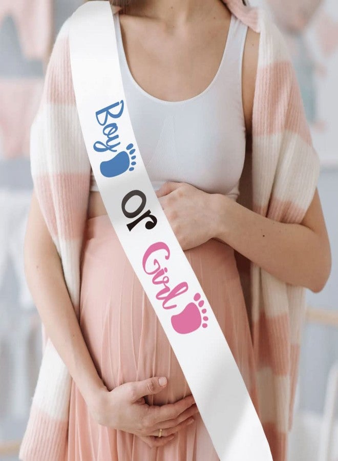 GDTO8820 White sash, Boy or Gril sash, Gender reveal sash for mom and dad, mommy to be, daddy to be sashes, sashes for baby shower, mom to be sash, baby show sash. - Image 5