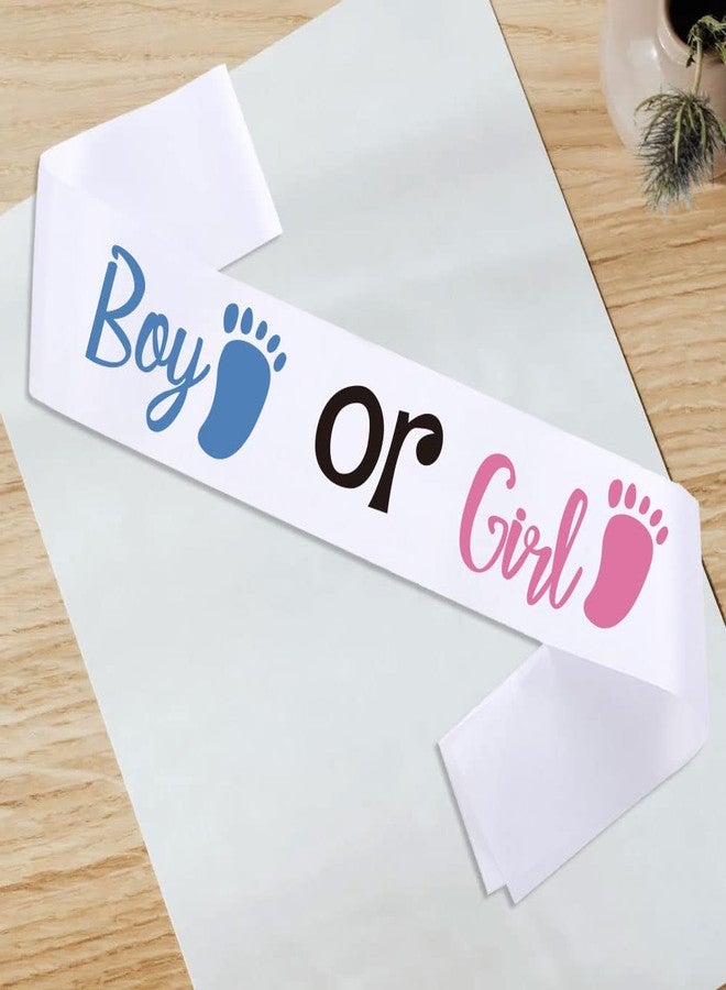 GDTO8820 White sash, Boy or Gril sash, Gender reveal sash for mom and dad, mommy to be, daddy to be sashes, sashes for baby shower, mom to be sash, baby show sash. - Image 3