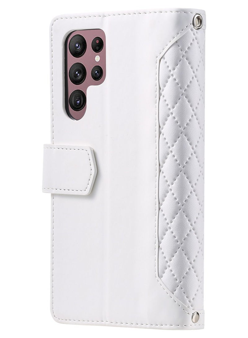 Suteni Zipped Flip Cover Card Slots Leather Phone Case for Samsung - Image 2