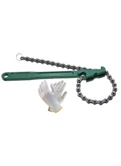 Digital Craft Digital Craft Round 9 Inch MultiPurpose Motorcycle Car Engine Oil Filter Chain Wrench Spanner Removal Tool 225 Single Sided Adjustable Wrench with Hand Gloves  - Image 1
