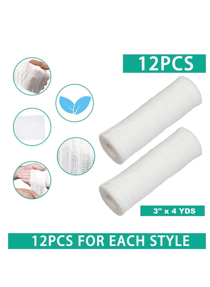 Kinmed - Gauze Bandages 12 Roll 3" x 4 YDS - Image 1