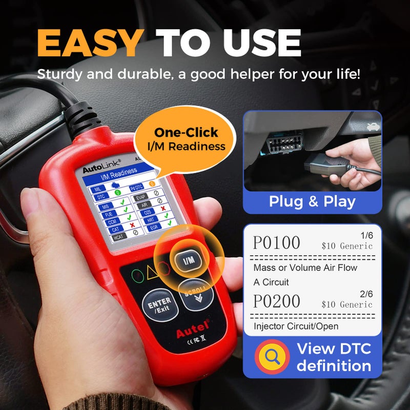 Autel Professional OBD2 Scanner AL319 Code Reader, Enhanced Check and Reset Engine Fault Code, Live Data, Freeze Frame, CAN Car Diagnostic Scan Tools for All OBDII Vehicles After 1996, 2025 Upgraded - Image 4