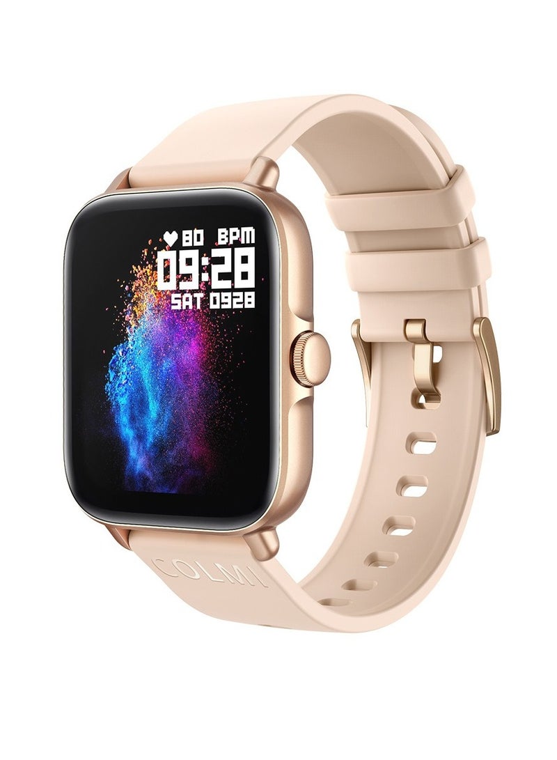 ColMi P28 Plus Smart Watch, IP67 Waterproof Full Touch Screen Android Watch, Lightweight And Comfortable Fitness Tracker With Blood Pressure Heart Rate Monitoring, (1pc, Beige) - Image 1