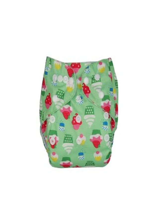 Laee cute Reusable Cloth Diaper with Inserts - Space & Cartoon Print (Pack of 2) (green+yellow) - Image 2